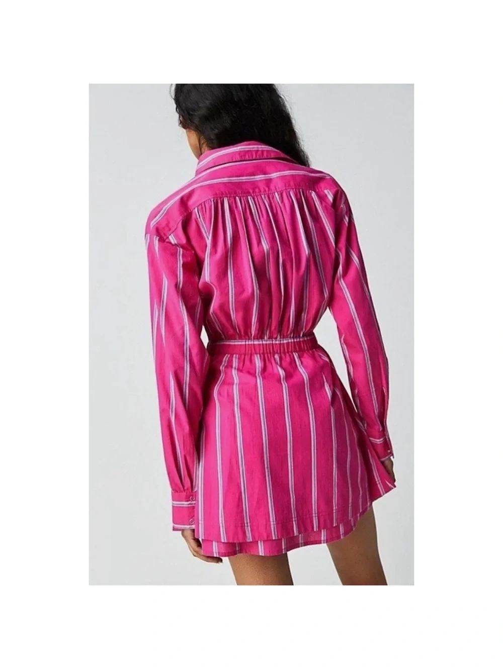 Free People Hot Pink Striped Mini Dress